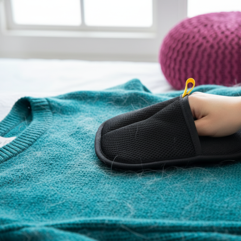 Gant nettoyeur statique réutilisable | Anti-poils incrustés (Meubles & Tissus)